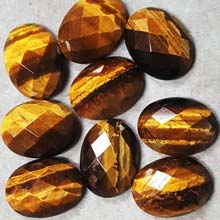 15X20MM FACETED OVAL CABOCHON TIGER EYE(4PCS/BAG)